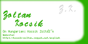 zoltan kocsik business card